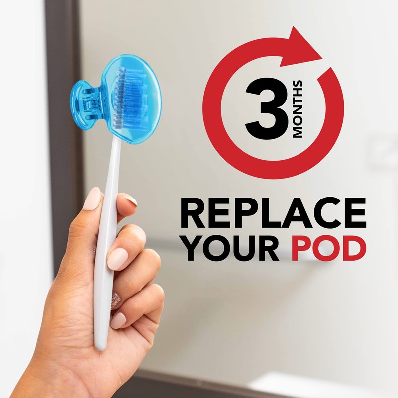 Steripod Clip-On Toothbrush Protector Exclusive Multi Color, 2 Count (Pack