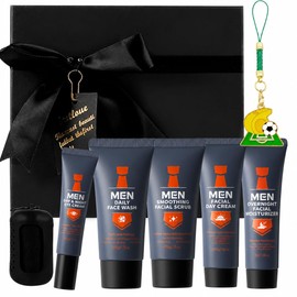 Kit Cuidado Facial Hombres 5 Piezas, Regalo Refrescante y No Graso  Rutina diaria completa de rápida absorción limpia, hidrata y controla el brillo...
