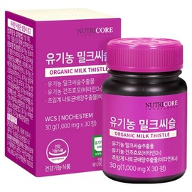 Nutricore Organic Milk Thistle, 30 tablets, 30g, 1 piece / 뉴트리코어 유기농 밀크씨슬, 30정, 30g, 1개