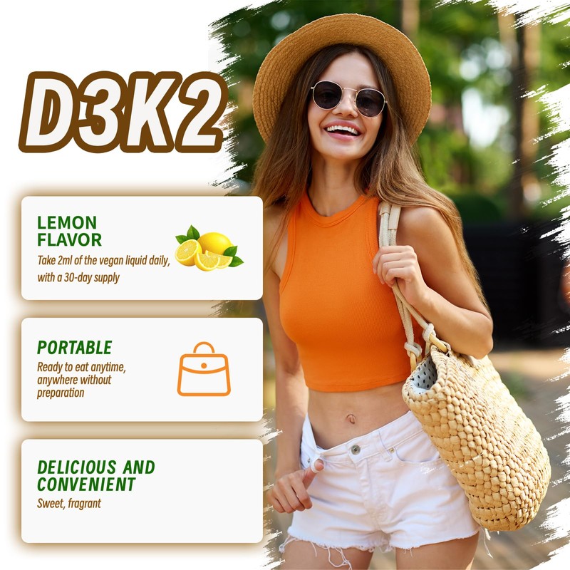 Misyvoing Vitamin D3 K2 Sugar-Free Drops,Vitamin D3 10000 IU with