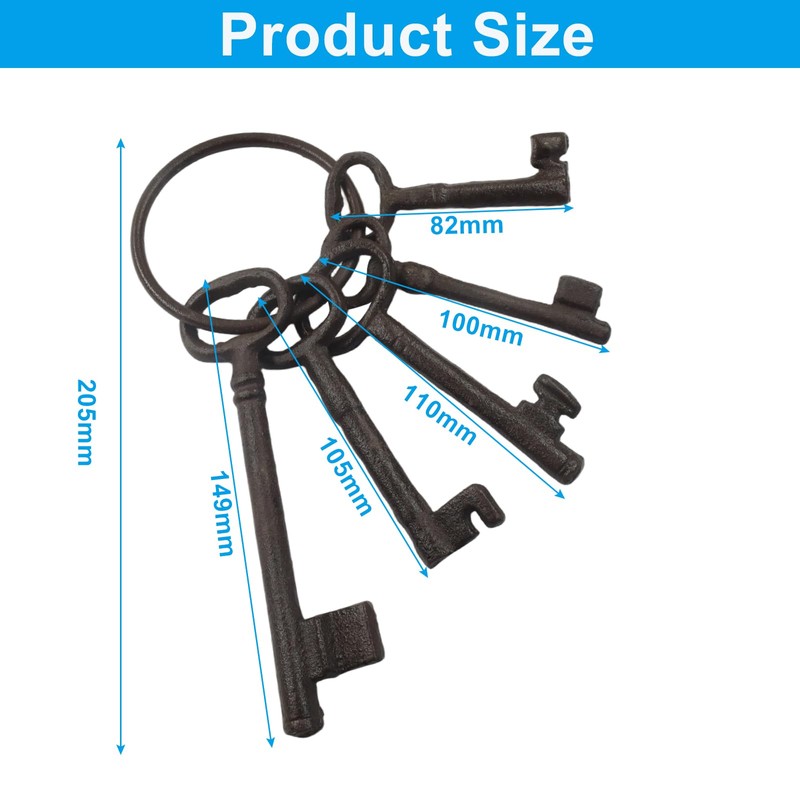 Aoserge Vintage Cast Iron Skeleton Key Set