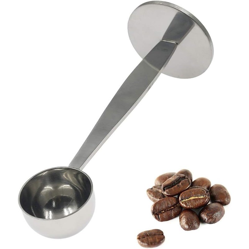 Black 2-in-1 Espresso Coffee Bean Spoon Tamping Scoop Tamper Tea
