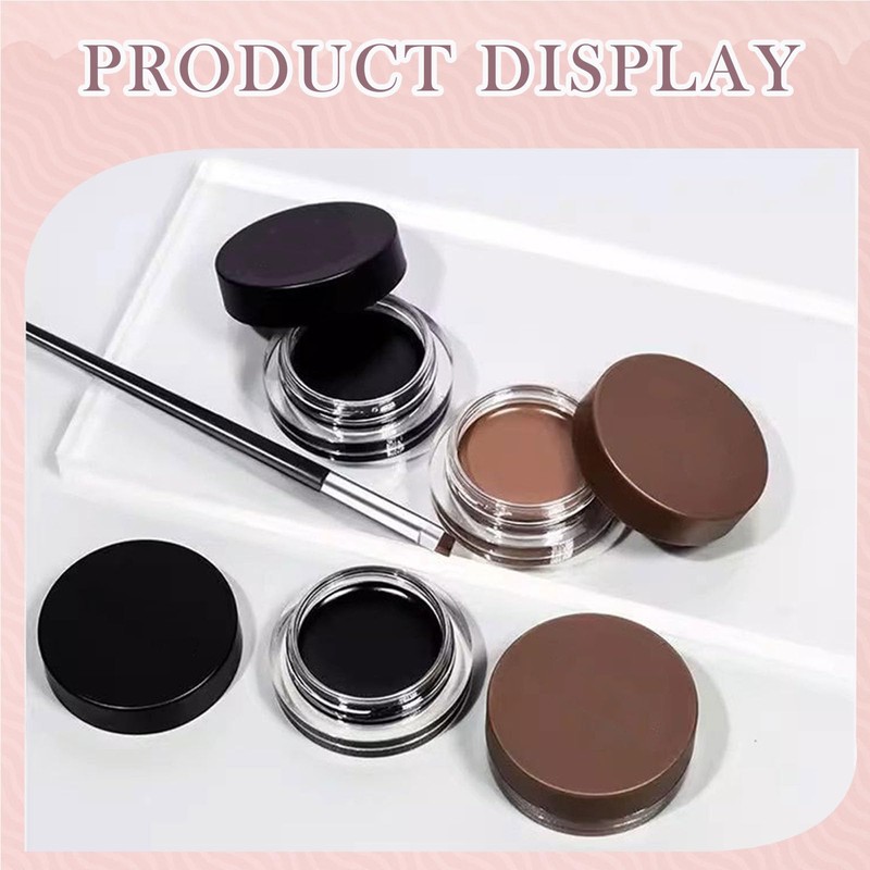 2PCS Waterproof Eyeliner and Brow Pomade, Long-Lasting Smudge-Proof Formula, High