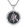 MOPOPOK Knights Templar Necklace for Man S925 Sterling Silver Knights