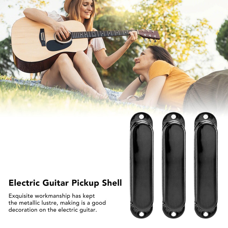 3Pcs Electric Guitar Single Coil Pickup Cover Copper Instrument Accessory