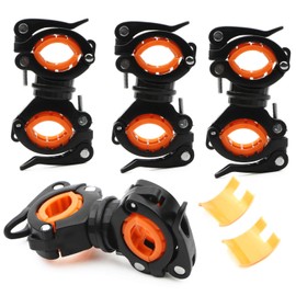 Rowiz Flashlight Holder, 360 Degree Rotation Bicycle Bike LED Light Torch Mount Clamp Clip Holder Grip Bracket, Bike Flashlight Mount, Pack of 4