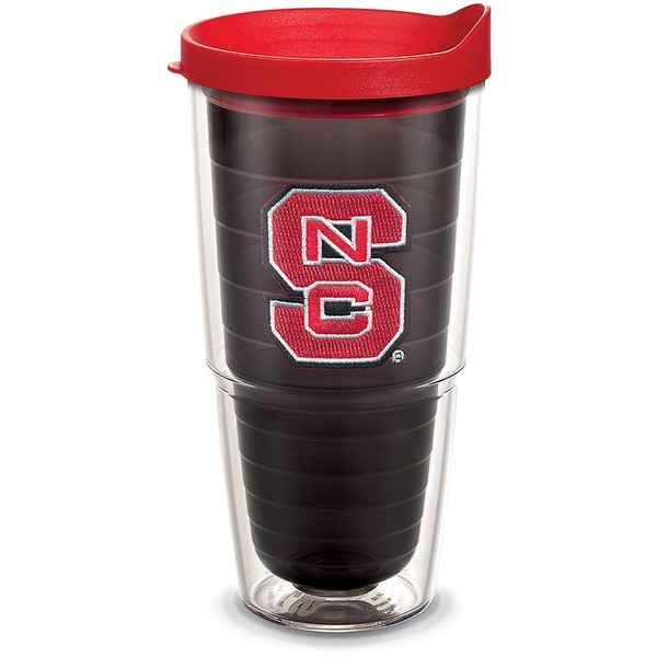 Tervis Made in USA Double Walled North Carolina State Wolfpack Insulated Tumbler Cup Keeps Drinks Cold & Hot, 24oz, Primary Logo - Quartz