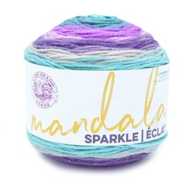 Lion Brand Yarn (1 Skein) Mandala Sparkle Yarn, Aquila