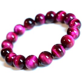 Blessing M'style Men's Natural Stone Bracelet, For Work, Luck, Luck, Love Luck, Pink Tiger Eye, 0.5 inches (12 mm), Power Stone, Bracelet, Good Luck, Amulet, Prayer Beads, Includes Original