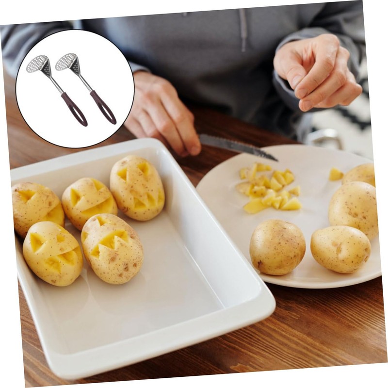 CIYODO 2Pcs Stainless Steel Potato Mashers Ergonomic Design for Effortless