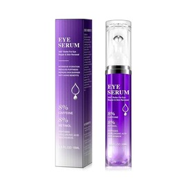 8% Caffeine Eye Cream & Under Eye Serum for Dark Circles and Puffiness Eye Care Eye Roller Serum with 360° Massage Ball Eye Treatment Serum Under Eye Roller Cream for Women Reduce Wrinkles Fine Lines