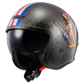 LS2 Helmets Open Face Spitfire Spark Helmet (Brushed Alloy - Medium)