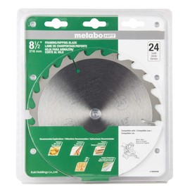 Metabo HPT Miter Saw Blade, 8-1/2-Inch, Framing/Ripping Blade, 24-Tooth, 5/8-Inch Arbor, Tungsten Carbide Tip (998840M)