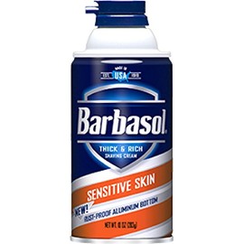 Barbasol Thick & Rich Shaving Cream, Sensitive Skin 10 oz (Pack of 9)