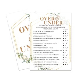 Bridal Shower Games, Greenery Wedding Shower Party Games Cards For Bride Groom Newlyweds, Engagement Bachelorette Party Decorations, Wedding Favors Supplies, 25 Game Cards Included - A01