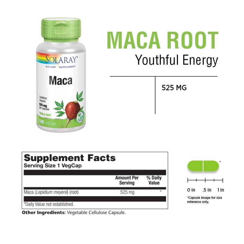 Solaray Maca Root 525 mg | 100 VegCaps