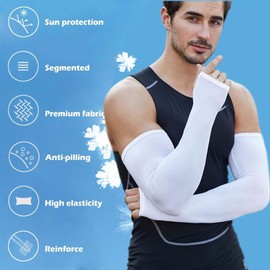 4 Par Mangas para Brazos Bandanas Deportivas para Hombre y Mujer,Mangas para Brazos,Polaina de Cuello de Verano,Protección Contra el Sol,UV Protección para deportes,Carrera(A, 1)