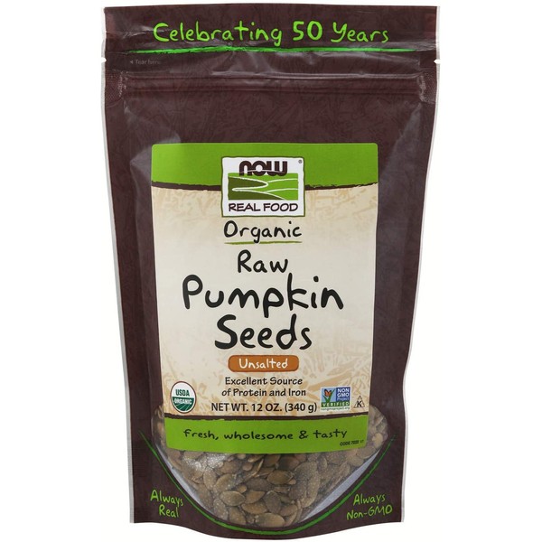 NOW Foods Organic Pumpkin Seeds, 12-Ounce