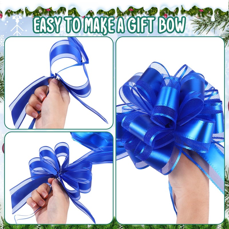 WILLBOND 20 Pieces 6 Inch Pull Bows Gift Wrapping Ribbon