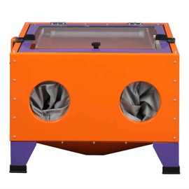 Parts-Diyer 25 Gallon Bench Top Portable Sand Blaster Cabinet Kit 40-80PSI 5CFM Power Sand Blasters - Heavy Duty Steel Construction Air Sandblasting Cabinet w/Spray Gun for Rust Removal, Stain, Paint