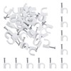 SNOKAY 100pcs 10mm Round Cable Clips - White Holder for