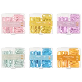 NEEWAY Colorful Paper Clips Assorted Sizes, Small and Large Paper Clips, 420 Count, 6 Pack of 70