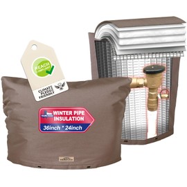 Cholila Cover Backflow Preventer Cover Insulated (5˚F) - 36" W x 24" H Backflow Cover for Winter Pipe Freeze Protection - Sprinkler Covers for Outside - Double Wall Insulation Cover Brown