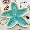 Darthome Ceramic Starfish Dish Teal Blue Bobble Glazed Large Nautical