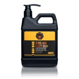 GIBS GIBS Grooming Amber 3 in 1 Body Wash For Men, Beard & Hair Moisturizing and Cleansing Liquid Body Wash Liter - Sulfate and Paraben Free