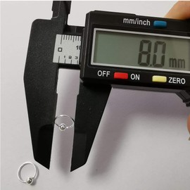 IMINI 20g Sterling Silver Small Hoop Earrings Tragus Cartilage Nose Rings Septum Piercing Huggie Hoops 8mm 10mm White Gold, White Gold