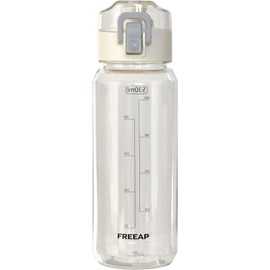 FREEAP Tritan Water Bottle, Loop Bottle, 18.9 fl oz (530 ml), Room Temperature, Includes Time Marker, Ultra Lightweight, Mountain Climbing, Biking, Camping, Running, Gym, Hiking, Health, Medication, Room Temperature, Clear