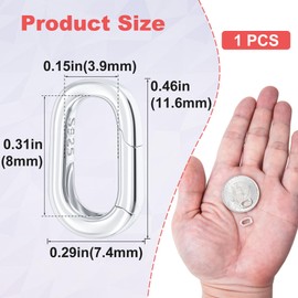 Pndeyo 925 Sterling Silver Oval Jewelry Clasps, 0.46x0.29in, Silver