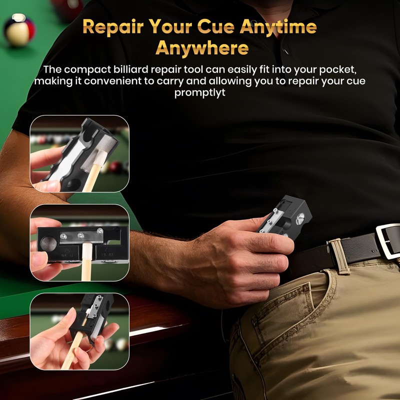DOYFAY Billiards Pool Cue Tip Shaper 10-in-1 Pool Cue Tips