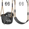 SELEWARE Toddler Swing Set Accessories High Back Full Bucket Swing