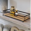 AQ Parker Rectangular Matte Black Tray with Bamboo Base Vanity