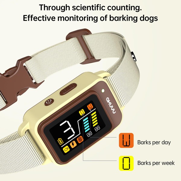 AKUVU Dog Bark Collar-Rechargeable Smart Barking Collar- Anti Bark Training