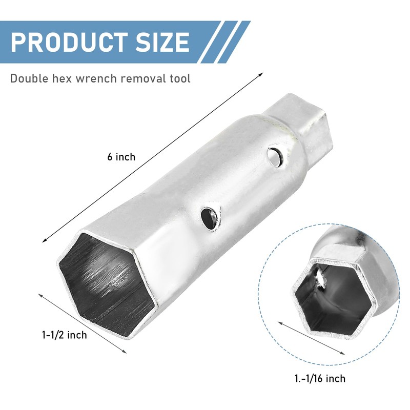 KVAEY RV Water Heater Element Wrench Socket, 1-1/16 in x