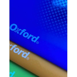Oxford 52004 carpetas de plástico para archivos, paquete de 24 fichas de corte 1/3, para papeles de tamaño carta, azul, rojo, naranja, azul claro, ver