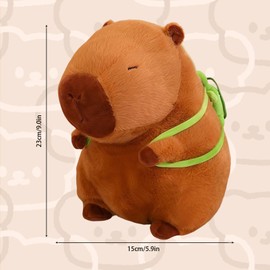 LHOEST Capybara Plush with Turtle Backpack 23 CM Capybara Stuffed Animal Cute Doll Capybara Plushies Pillow Plush Toy Birthday Capybara Gifts for Girls Boys Kids Soft Stuffed Animal Pillow Decorations