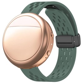 Lamshaw Compatible with Embr Wave 2 Band, Breathable Soft Silicone Magnetic Butterfly Clousure Sport Replacemet Band Straps Compatible for Embr Wave 2 Thermal Wristband (for wave 2, Army green)