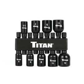 Titan 16297 9-Piece Metric Magnetic Nut Driver Set, Nut Setter Set