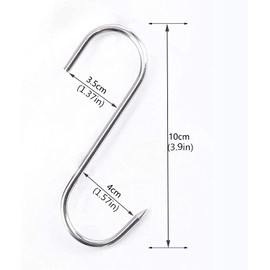 Meat Hooks 4'', Stainless Steel Butcher's Hook(10Pack), Meat Hook Tool for Hanging, Drying, Butchering, Smoking, BBQ, Grilling Set.