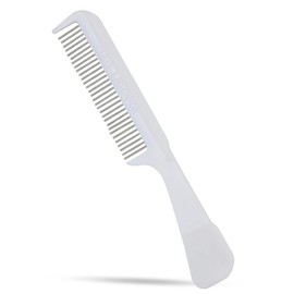 The Hair Doctor Handle Comb with silky smooth rotating teeth reduces hair breakage and hair loss (30 Stainless Teeth, White Sheen)