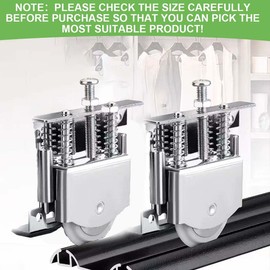 Uni-Fine Set of 4 Sliding Door Rollers, Silent Sliding Door Roller Guide, Metal Furniture Wardrobe Wall Cabinet Castors Sliding Door Wheels, Load Capacity 25 kg