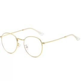 LNTICB® Blaulichtfilter Brille Damen Herren Computerbrille Gaming Blaulichtbrille Unisex Austauschbare Linse Ohne Stärke Retro Rund Superleichte Metallrahmen Anti Müdigkeit