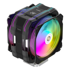 ALSEYE M120D Plus CPU Cooler with Temperature Display, Dual ARGB & PWM Fans, 6 Copper Heat Pipes - Compatible with Intel LGA1700/1200/115X/2011/2066/1366 and AMD AM4/AM5 - Easy Installation - Black