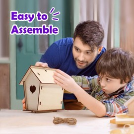 Byncceh Bird House Wind Chime Craft Set Children - DIY Set of 2 Craft Set Children to Build and Paint, Butterfly Decoration, Bird House Construction Kit Children Made of Wood, Gifts for Girls Boys