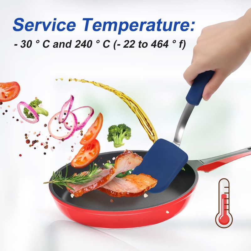 KINBOM 2pcs Small Silicone Cookie Spatulas, Mini Silicone Spatula Set