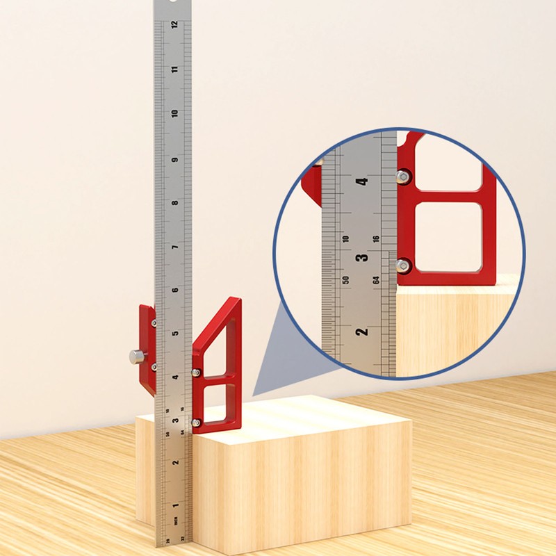 Center Gauge 12in 45° 90° Line Ruler Measuring Scribing Tool