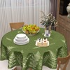 Kawani Spring Summer Leaf Tablecloth Round 60 Inch Green Plant